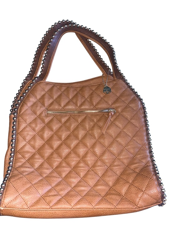 Big Buddha Handbags - Big Buddha Quilted Stud-Trim Tan Tote.